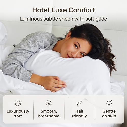 Bright White King Pillowcases Set of 2 - 800 Thread Count Cotton, OEKO-TEX Certified