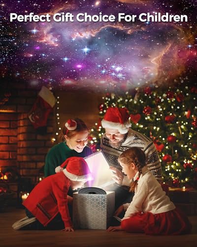 Galaxy Projector with White Noise Machine for Bedroom Kids & Adults - Star & Solar System Night Light with Timer