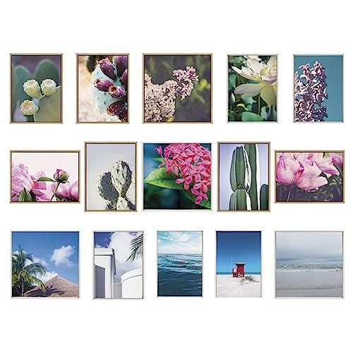 Kate and Laurel Sylvie Pink Peony Bud Framed Canvas Wall Art by Stephanie Klatt, 18x24 Natural, Soft Flower Photography Art for Wall