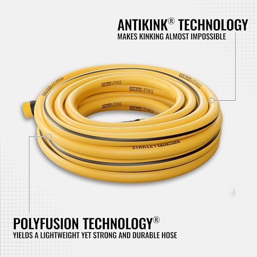50 Feet Garden Hose - Heavy Duty, AntiKink, Lightweight Water Hose - Yellow