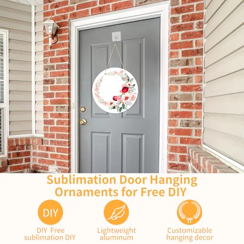 10 Pcs 12 in Aluminum Sublimation Door Hanging Disc Signs, Blank for