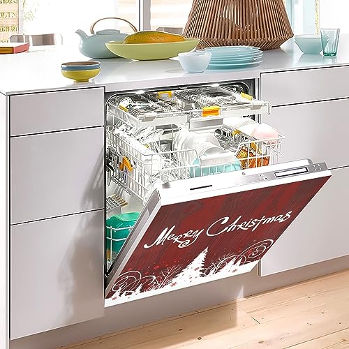 Merry Christmas Dishwasher Magnet Cover, Magnetic Stickers Panel