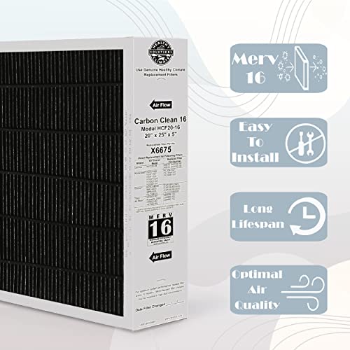 Lennox 16x25x5 MERV 16 Carbon HVAC Furnace Filter - Healthy Climate, Easy Replacement