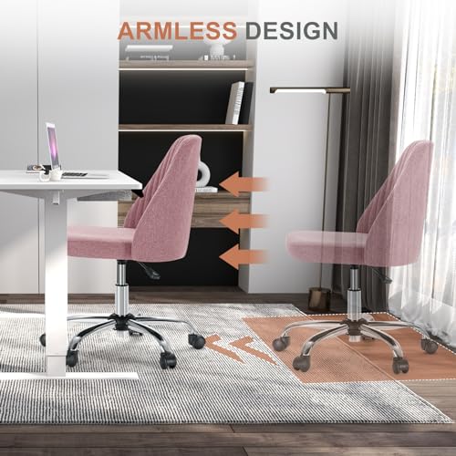DUMOS Blush Home Office Vanity Chair with Adjustable Height & 360° Swivel