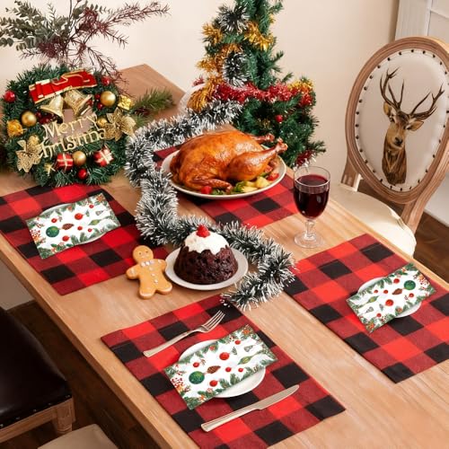 100 Pcs Christmas Paper Napkins – 2-Ply Disposable Holiday Party Napkins