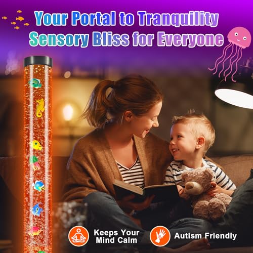 4ft Sensory LED Water Bubble Tube Lamp with 16 Color Modes for Autism & ADHD