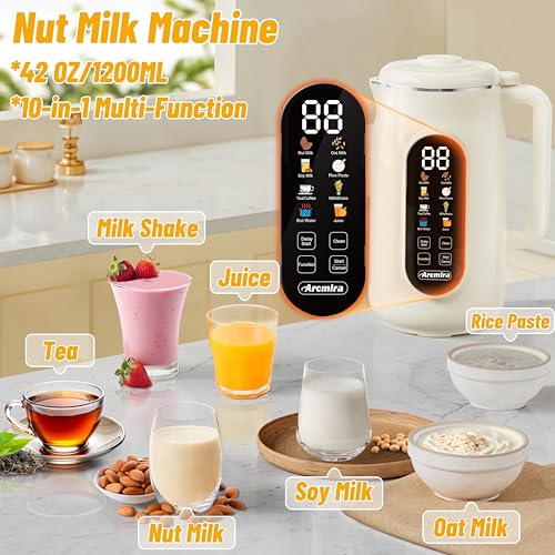 10-in-1 Nut Milk Maker Machine - 42oz Soy & Plant-Based Milk Processor