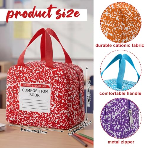 Ferrochef Multicolor Composition Book Lunch Bags Set - Insulated Teacher Gifts