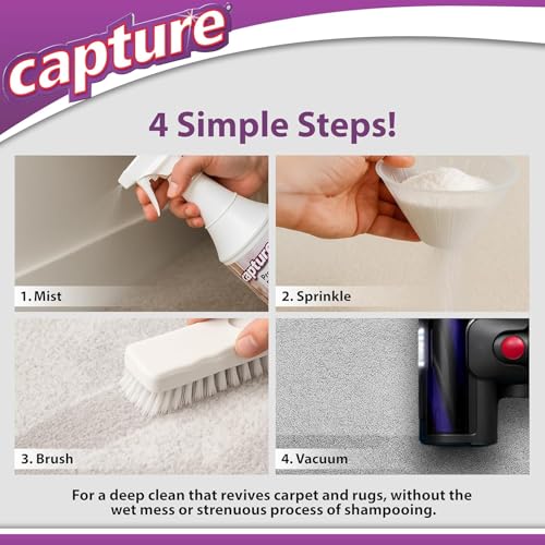 Capture Carpet Total Care Kit 2.5lb Dry Rug Cleaner & Pre-Mist Spray for 250 Sq Ft