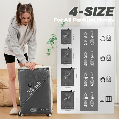 16 Pack Vacuum Storage Bags with Wireless Pump for Travel & Suitcase