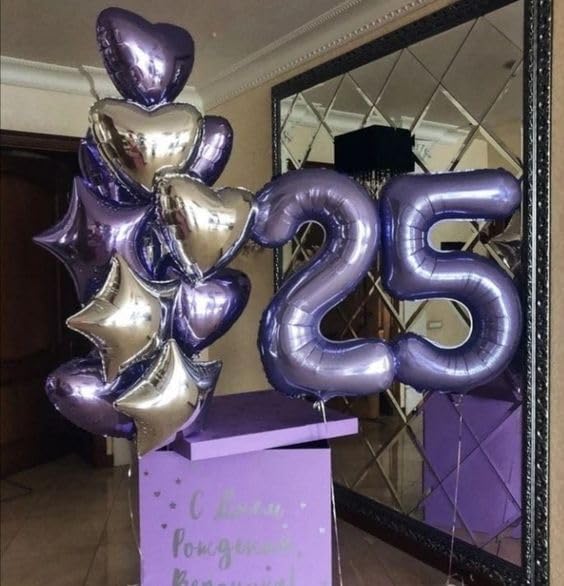 Purple Number 30 Balloon - 40 Inch Giant Foil Balloon for 30th Birthday Party Decorations