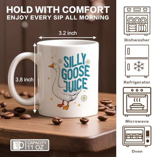 Silly Goose Juice 11 oz White Goose Ceramic Coffee Mug – White 3