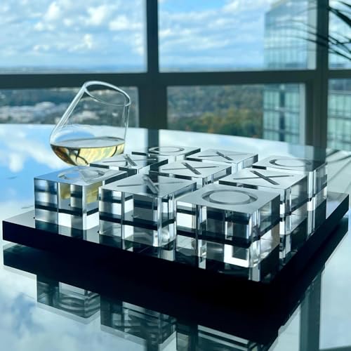 Modern Tic Tac Toe for Home Decoration Acrylic XO with Black Base