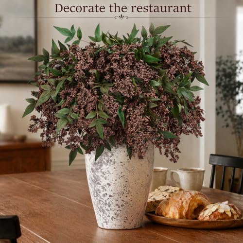 Dark Brown Nandina Berry Stems for Floral Arrangements - 4 Pack, 34 Inches - Variation: Brown