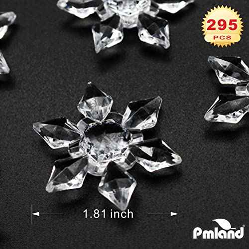 PMLAND Winter Acrylic Clear Snowflake Ornaments and Table Scatter Decoration - 290+ Pieces for Christmas Holiday Party Festival Events Home Decor