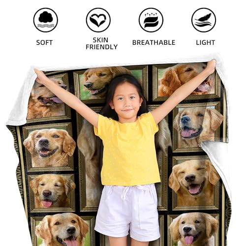Golden Retriever Blanket for Women Men 60x80in Cozy Gift for Pets & Kids