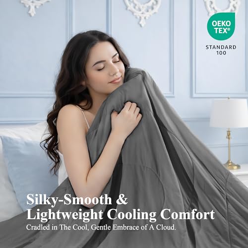 Cooling Comforter Queen Size 90x90 Inches Grey - Hot Sleeper Cooling Blanket
