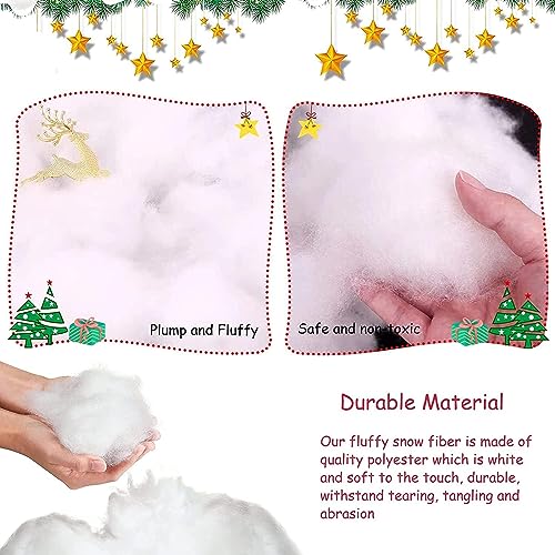 Christmas Fake Snow Decor, Fiber Artificial Snow Cotton Snow Fluffy Indoor Decoration, Flame Resistant Snow Blankets for Winter Mantle Village, Nativity, Christmas Decoration