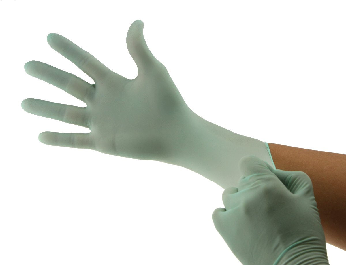 Cranberry USA CR7837 Cyntek Latex Powder Free Exam Gloves, Medium, Green (Pack of 100)