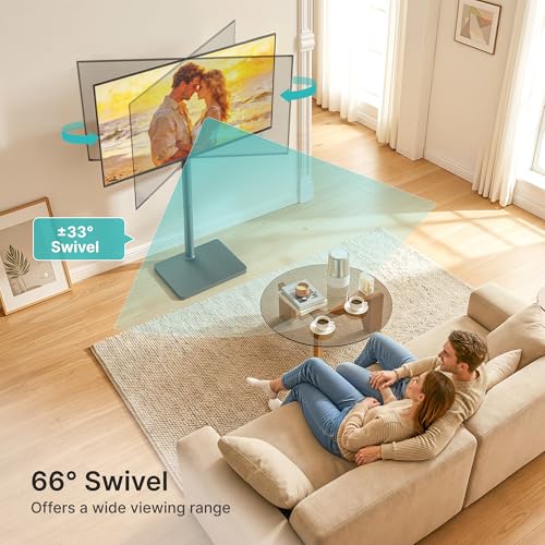 Pegzone Floor TV Stand with 90° Rotation for 32-65 Inch TVs - Black