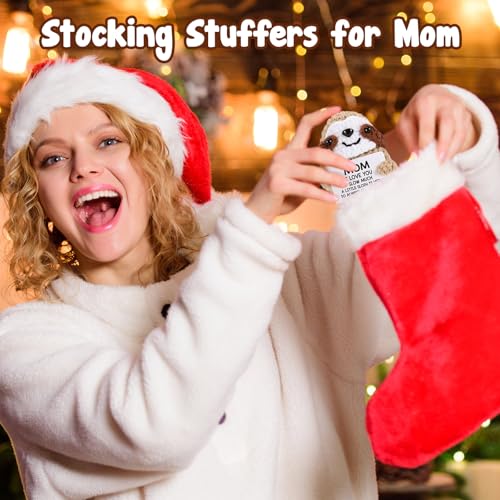 MBL Gifts for Mom Mothers Day - Mom I Love You Sloth Much, Funny Cute Small Crochet Sloth Birthday Christmas Stocking Stuffers Xmas for Mama Bonus Step Mother from Daughter Son