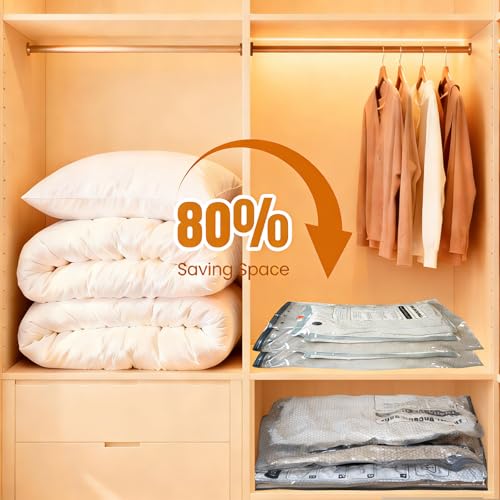 10 Jumbo Vacuum Storage Bags with Cordless Pump - Large Space Saver for Bedding & Clothing