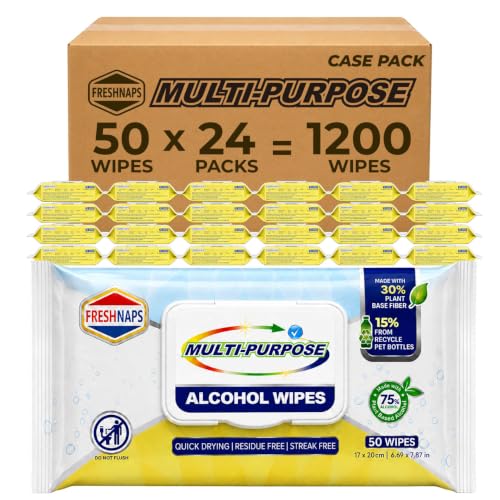 Freshnaps 50 Count Restaurant & Institutional Multi-Purpose No-Rinse Cleaning Wipes – Case of 24