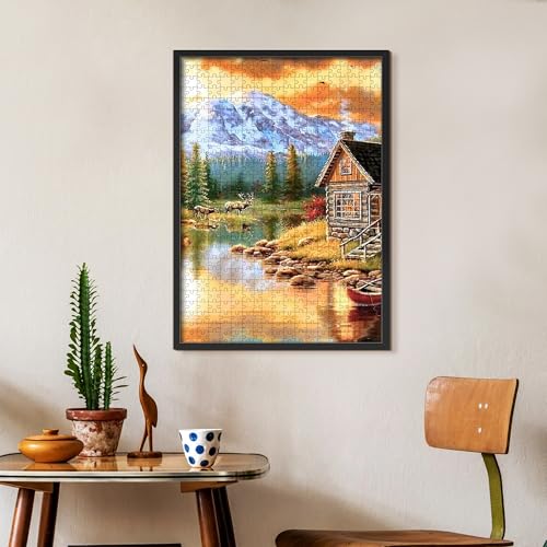 upsimples 50x70cm Puzzle Frame Black - 19.7x27.6in Wall Poster Frame for 1000-Piece Puzzle