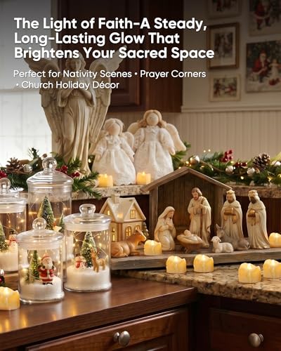Homemory Ivory Dripping Flameless LED Tea Lights 12 Pack - Warm White, 1.58" x 1.2"