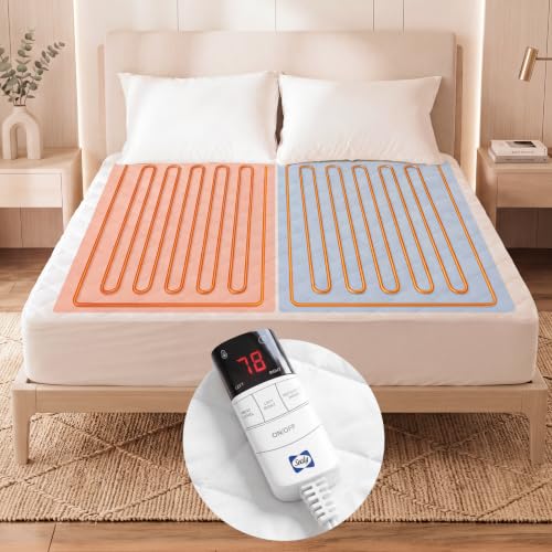 Sealy Queen Size Heated Mattress Pad 60x80 with Dual Zones & Adjustable Temp