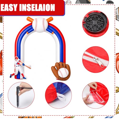Shappy 9 ft Inflatable Baseball Arch with LED Lights for Party & Game Day Decor