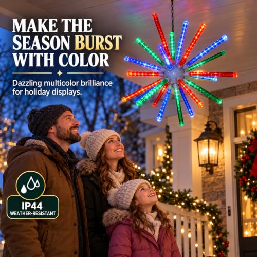 336 LED Meteor Burst Starburst 28 in Multicolor, Holiday Lights