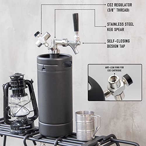 128oz Mini Keg Tap System with Stainless Steel Growler and Regulator