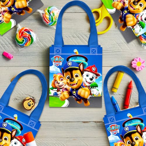 Kids Party Favor Bags - Paw Patrol Reusable Goodie Tote Set, 24 Pack