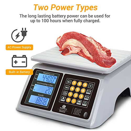 BROMECH Waterproof Commercial Food Scale 66lb with Price Computing