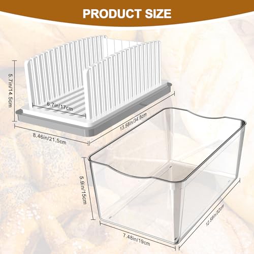 Kiss Core Adjustable Bread Slicer with Bread Box – 2-in-1 Homemade Bread Cutting & Storage Kit