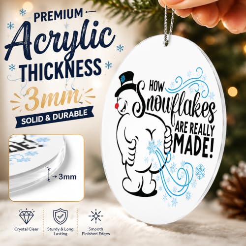 Funny Snowman Christmas Ornament 2026 - Cheeky Holiday Decor by NELXI