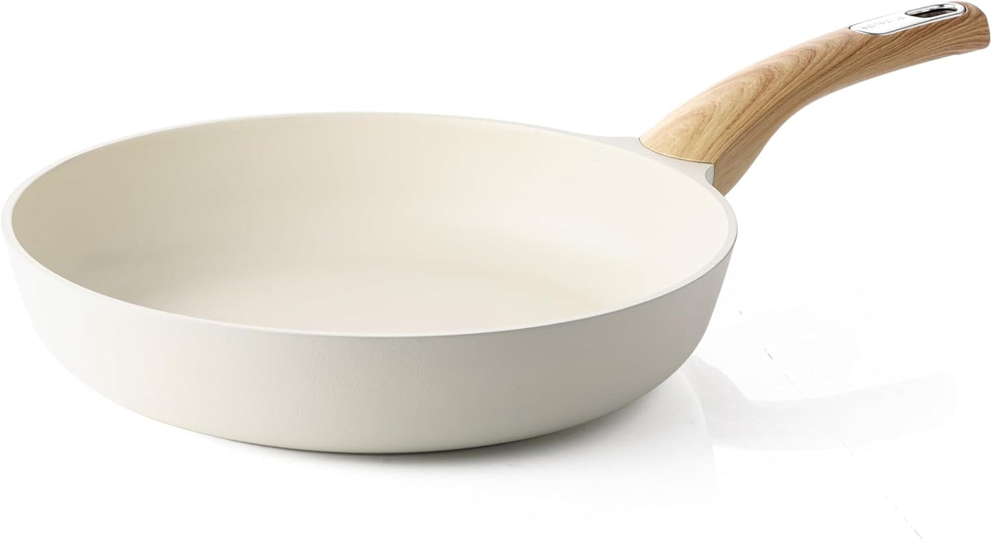 SENSARTE Nonstick Frying Pan - Healthy 9.5 Inch Omelette Skillet | PFOA Free White Cookware