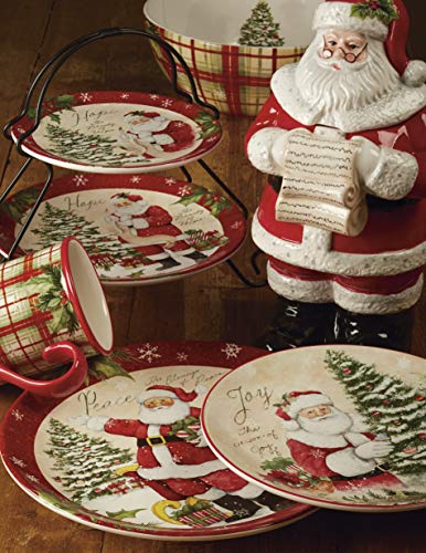 Certified International Holiday Wishes Dinnerware Set for 4 - 16 Pieces, Multicolored Christmas Tableware