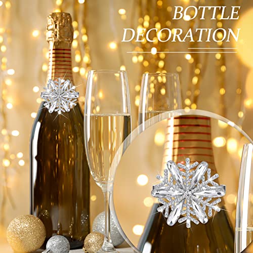 Remerry Christmas Snowflake Napkin Rings Set - Holiday Table Decor
