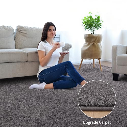 Keeko 4' x 6' Dark Grey Memory Foam Area Rug - Non-Slip, Washable, Soft Bedroom Carpet