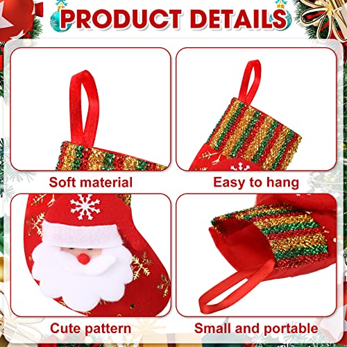 Leitee 48-Piece Mini Christmas Stockings set, 6.3in Hanging Stockings