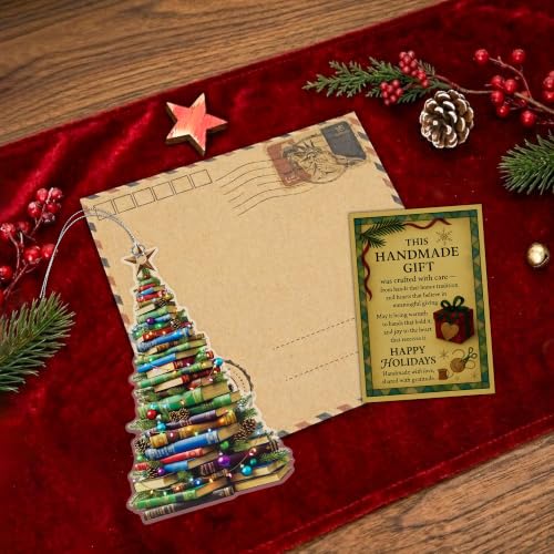 NELXI Book Christmas Ornament 2026 — Book Stack Ornament (Variation: Book 4) for Christmas Tree, Gift for Readers, Teachers, Librarians