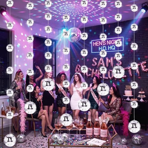 Sumind 8 Pack Mini Disco Ball Garlands Party Decor, 2 Inch, 3 Inch