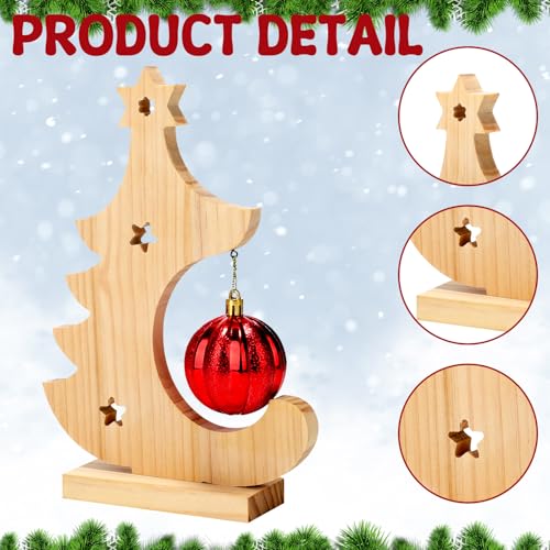 Thyle Chic Wooden Christmas Tree Ornament Holder - Holiday Desktop Decor