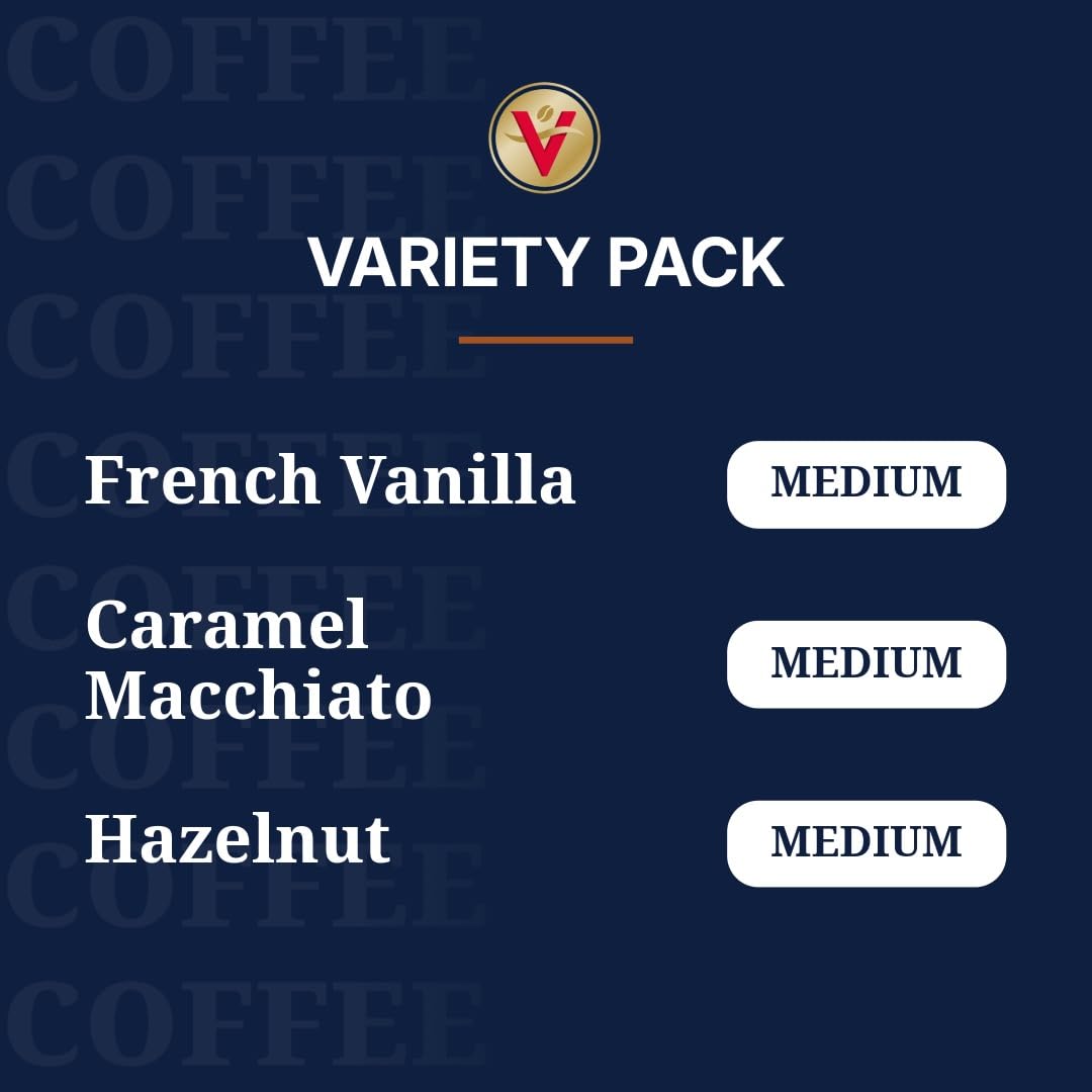 Victor Allen's Coffee Variety Pack - Single Serve Pods with French Vanilla, Caramel Macchiato & Hazelnut | 32 Count for Keurig K-Cup Brewers