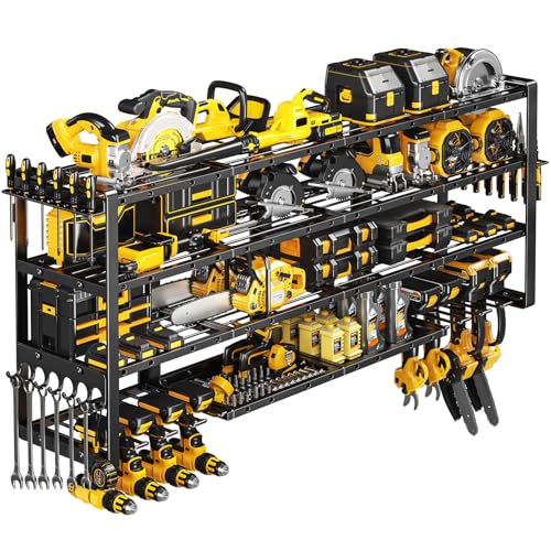 POKIPO 64" W Power Tool Wall Mount Organizer Heavy Duty Garage Storage Rack