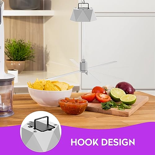 Fly Repellent Fan for Tables 4 Pack Silver - Outdoor Indoor Flies Away Holographic Blades