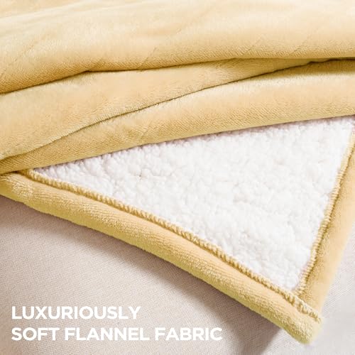 Templewet Twin Heated Blanket Yellow (Cheesy Yellow) – Soft Washable Electric Throw