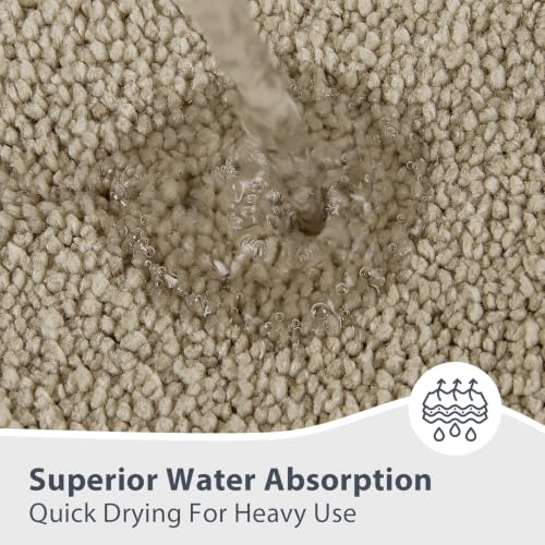 Non-Slip Bathroom Rug 30x84 Inches - Beige, Soft, Absorbent, Machine Washable